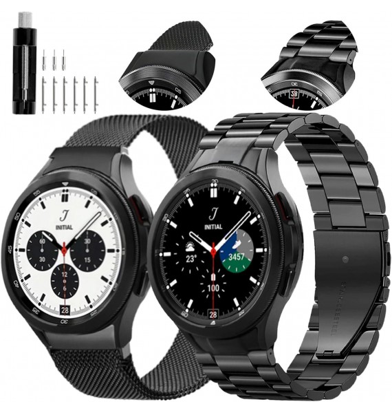 Samsung Galaxy Watch 6 Band, No Gap Band Men Solid Stainless Steel