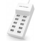 USB Charger USB Wall Charger with Rapid Charging Auto Detect Technology Safety Guaranteed 10-Port Family-Sized Smart USB Ports