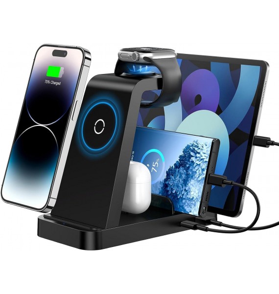 Wireless Charger for iPhone - 5 in 1 Charging Station for Multiple Devices