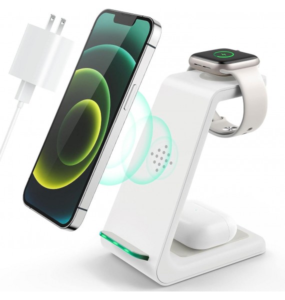 Wireless Charging Station, 3 in 1 Fast Desk Charging Station