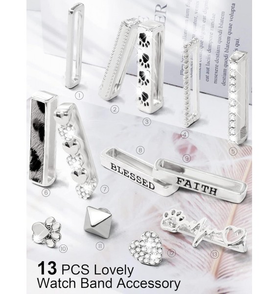 JR.DM 13 Pieces Sliver Watch Band Charms