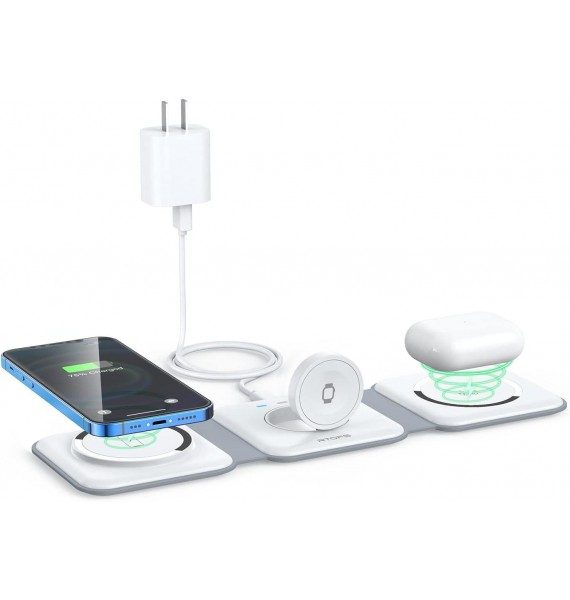 Wireless Charger 3 in 1,RTOPS Magnetic Travel Wireless Charging Station