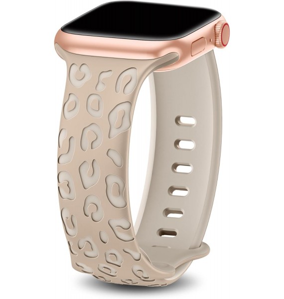 Upgraded Leopard Engraved Band Compatible with Apple Watch Band