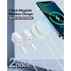 2 Pack Magnetic Wireless Charger 15W Apple Mag-Safe Charger With 20W