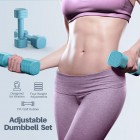 Adjustable Dumbbell Set of 2, 4 in 1 Free Weights Dumbbells Set for Women