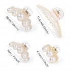 4 PCS Large Pearl Hair Claw Clips,Hair Barrette Clamps for Thick Hair