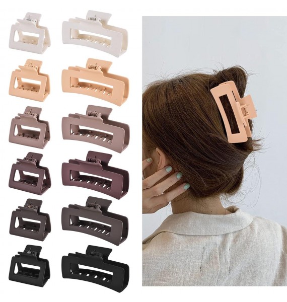 12 Pcs Rectangle Clips, Accessories for Women and Girls