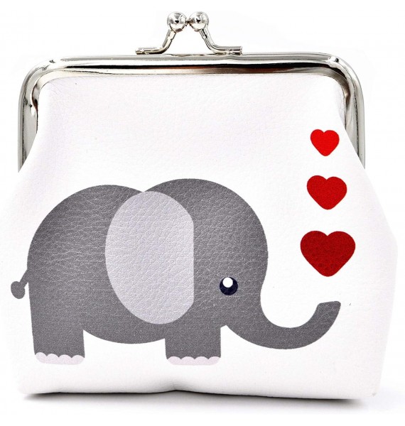 Leather Coin Purse Cute Animal Elephant Wallet Bag Change Pouch Gifts For Women