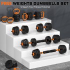 6-in-1 Adjustable Dumbbells Set,Adjustable Weights Dumbbells Barbell Set