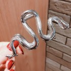 1Pcs Snake Hair Claw Clips Metal Silver Hair Clip Elegant Snake Design