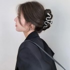 1Pcs Snake Hair Claw Clips Metal Silver Hair Clip Elegant Snake Design