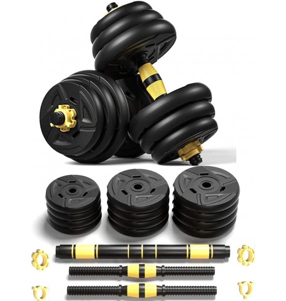 Adjustable Dumbbells Set,Barbell Weight Set Pair 2 in 1 with Connector