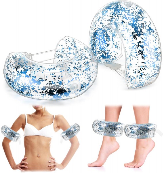 2 Pcs Inflatable PVC Swim Aquatic Cuffs Equipment Water Aerobics Float Ring