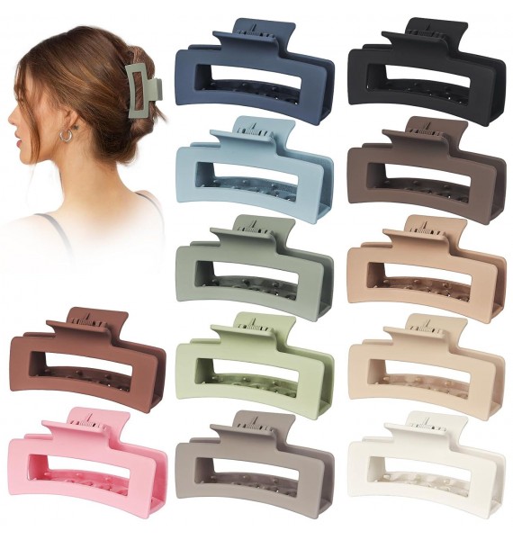 Hair Claw Clips for Thick Thin Hair, Strong Hold Matte Square Hair Clips
