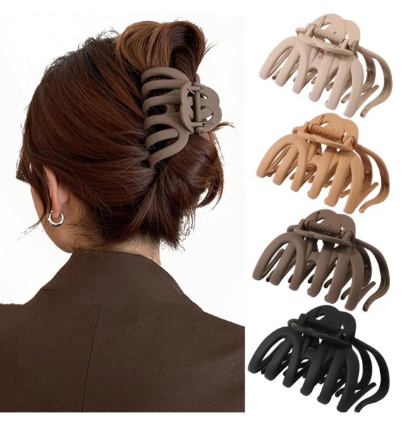 4 Pcs Octopus Claw Clips Matte Hair Clips Octopus Hair Claw Clips For Women